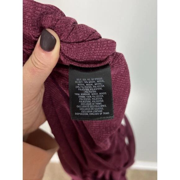 Anthropologie HD In Paris Jacenta Wide Leg Jumpsuit Size Medium Modal Cranberry - Picture 6 of 7